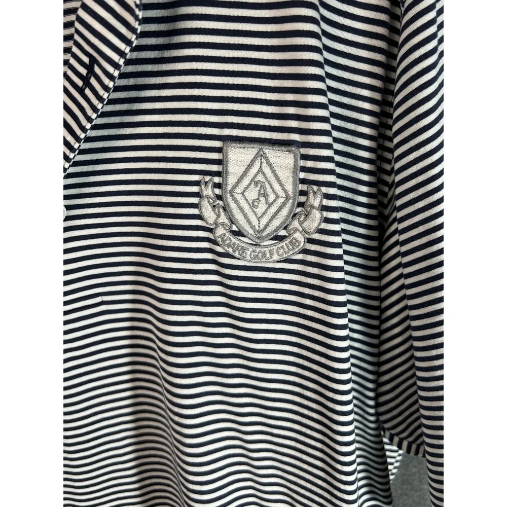 Fairway & Green Signature Mens XL Polo Shirt Adare Golf‎ Club Striped Navy White - Picture 2 of 6